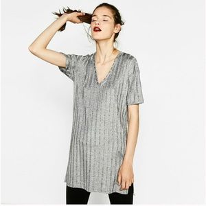 Zara ribbed shiny tunic